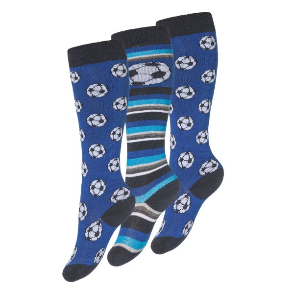 6 Pairs of Children's Knee-High Socks Football patterned