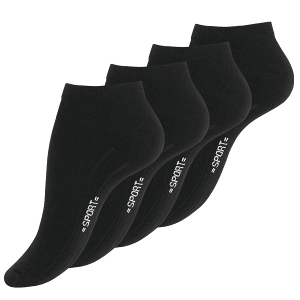 8 Pair Ladies black Sneaker - Ankle Socks with ribbed sole