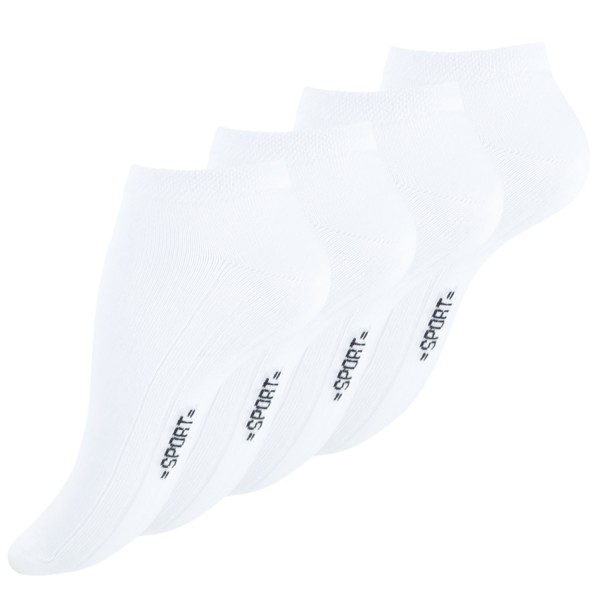 8 Paar Damen Sneaker Socken, weiß, mit Rippsohle