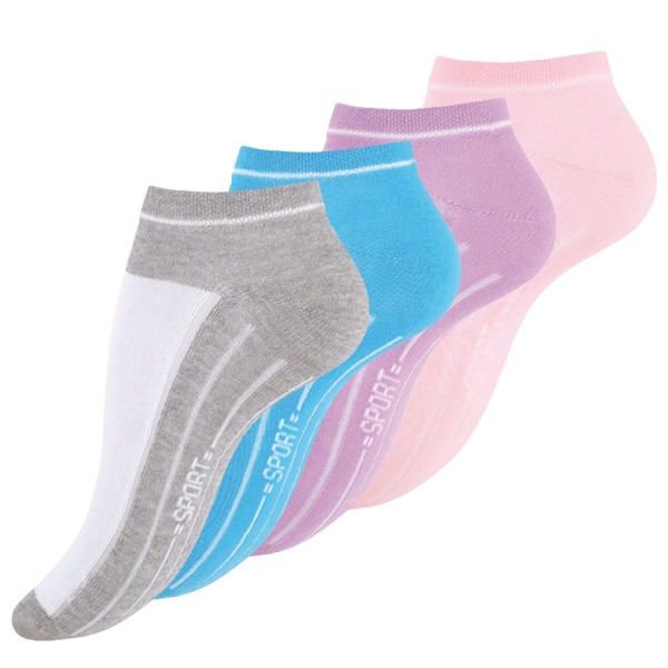 8 Paar Damen Sneaker Socken mit Rippsohle